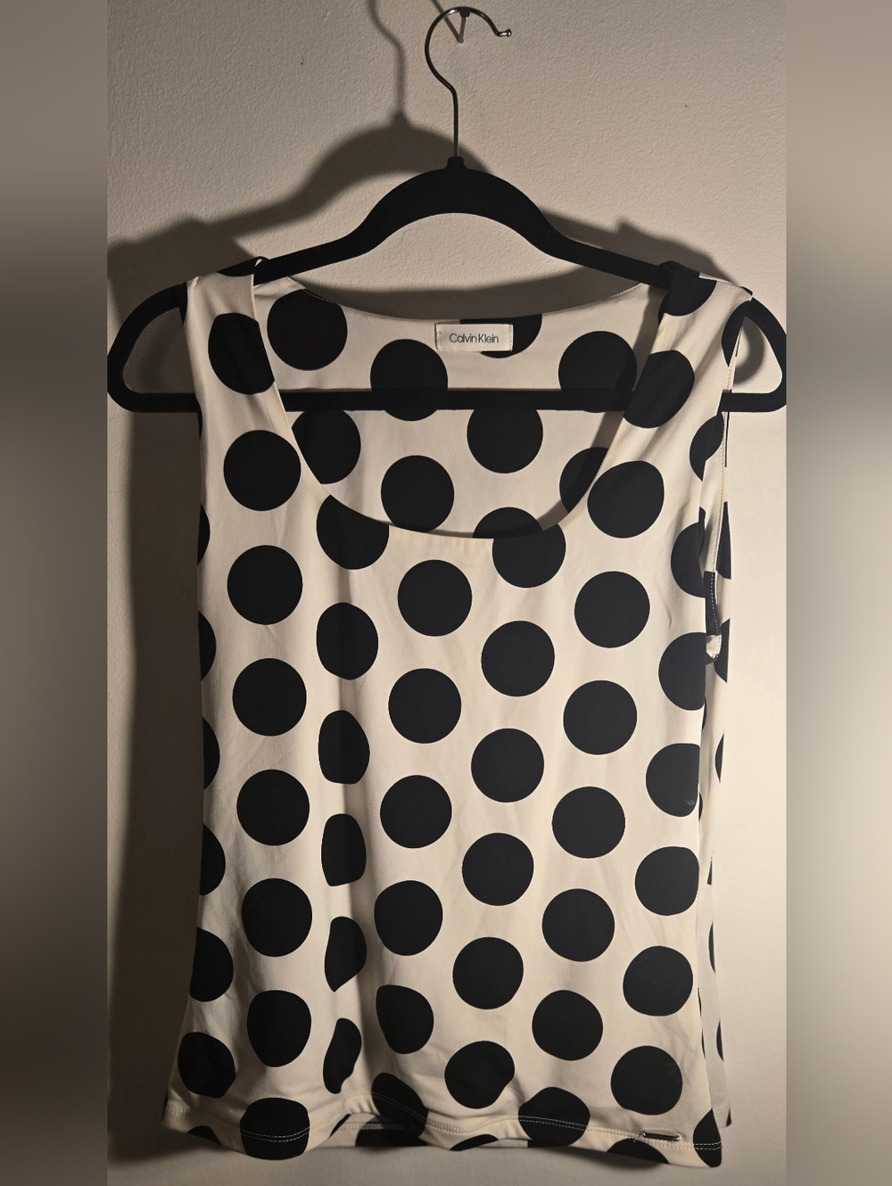 Calvin Klein Black & White Polka Dot Sleeveless Camisole